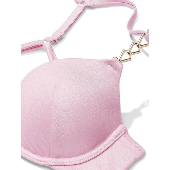 Victoria's Secret 34DD,36D,36DD,36DDD BIKINI bottom LUSTY LILAC PINK CHAIN STRAP - Picture 3 of 5
